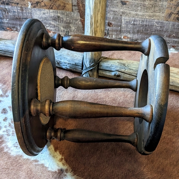 Vintage 80's Wood Wine Glass Holder - Picture 6 of 12